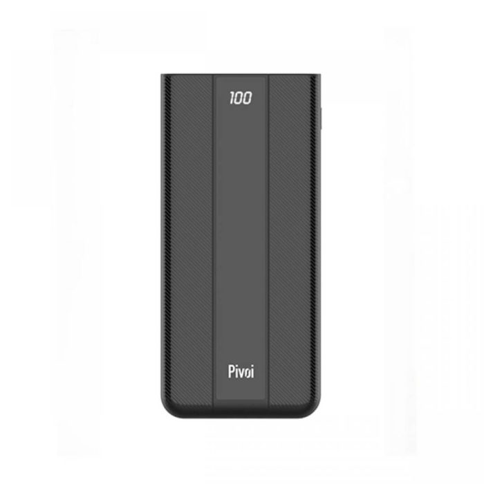 Pivoi Black 10000mAh PD Power Bank With Smart Dual USB Port