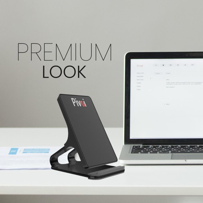 Pivoi Black Wireless Charger Stand